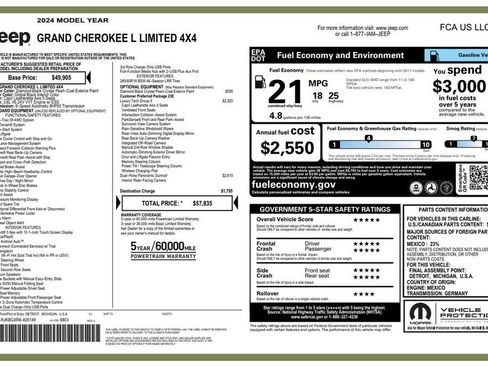 Certified 2024 Jeep Grand Cherokee L Limited w/ Luxury Tech Group II image 7