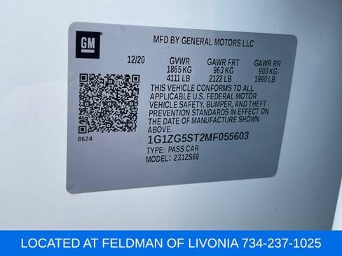 Used 2021 Chevrolet Malibu RS w/ LPO, Convenience Package 2 FWD image 10
