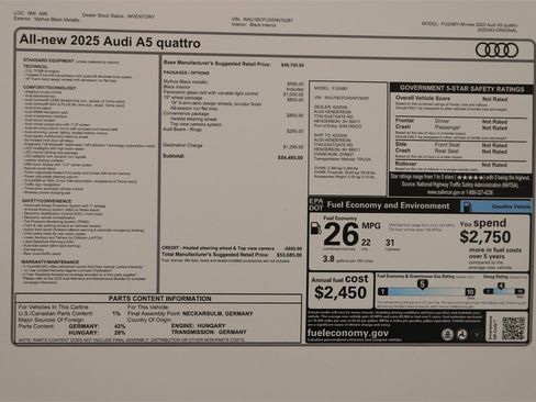 New 2025 Audi A5 2.0T Premium image 31