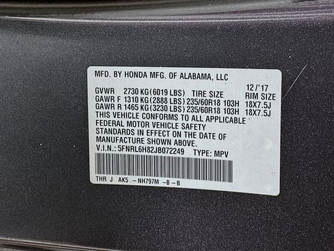 Used 2018 Honda Odyssey Touring image 12