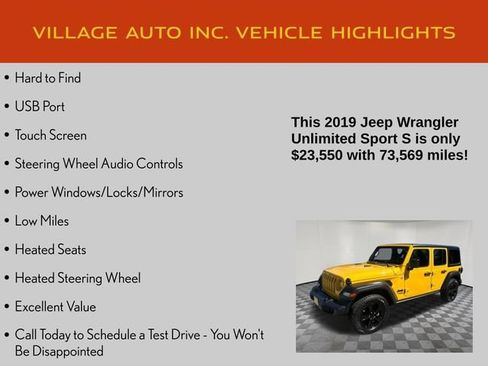 Used 2019 Jeep Wrangler Unlimited Sport w/ Technology Group AWD/4WD image 7