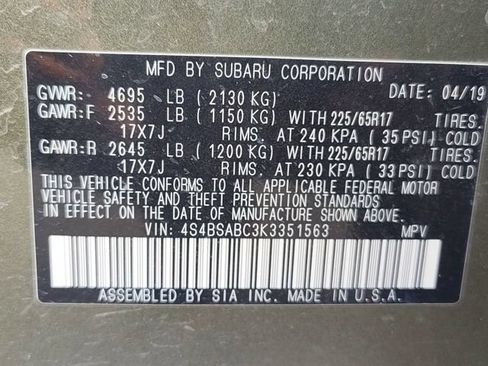 Used 2019 Subaru Outback 2.5i AWD/4WD image 9