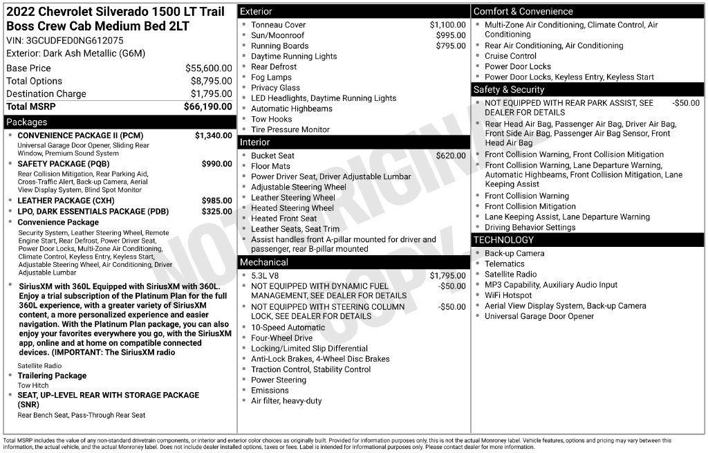 Used 2022 Chevrolet Silverado 1500 LT Trail Boss w/ Convenience Package II AWD/4WD image 6