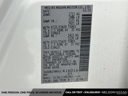 Certified 2020 Nissan Pathfinder Platinum w/ Cargo Package AWD/4WD image 35