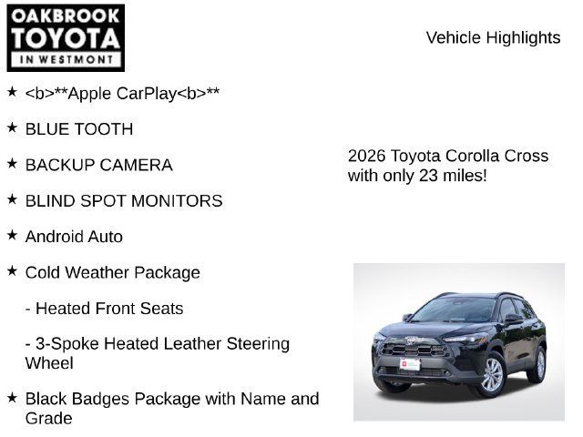 Certified 2026 Toyota Corolla Cross LE w/ Cold Weather Package AWD/4WD image 6