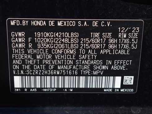 Certified 2024 Honda HR-V LX image 37