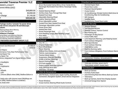 Used 2020 Chevrolet Traverse Premier image 15