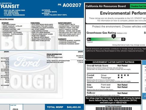 Used 2023 Ford Transit 250 Medium Roof w/ Load Area Protection Package RWD image 8