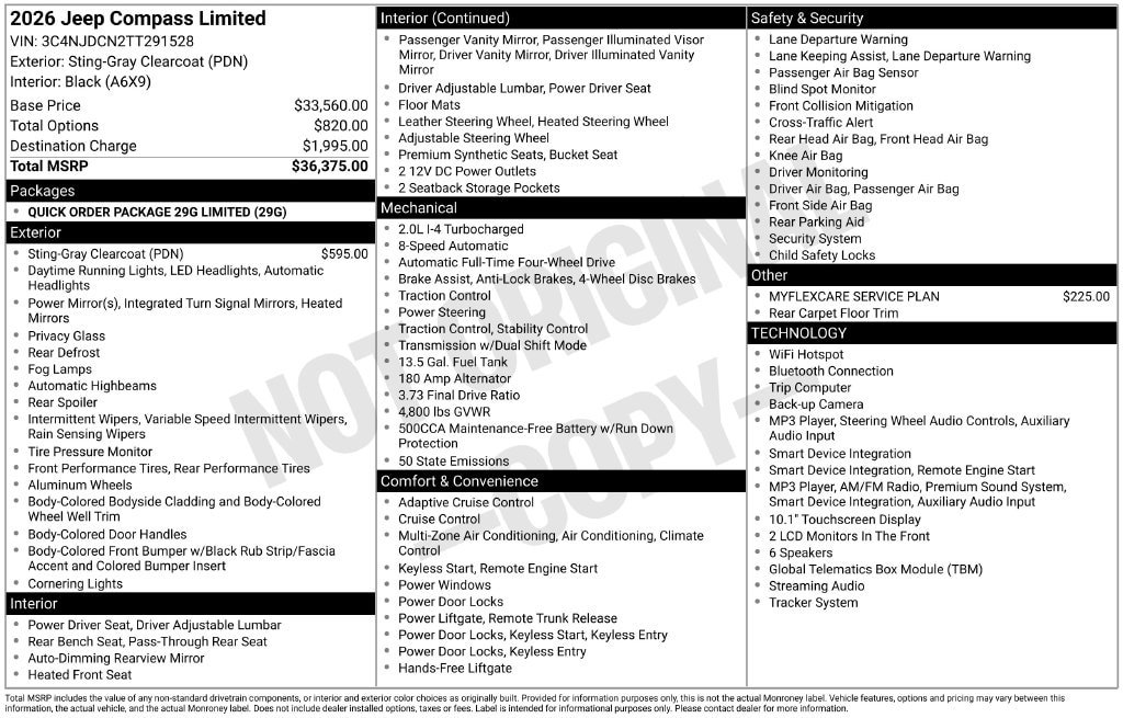 New 2026 Jeep Compass Limited AWD/4WD image 60