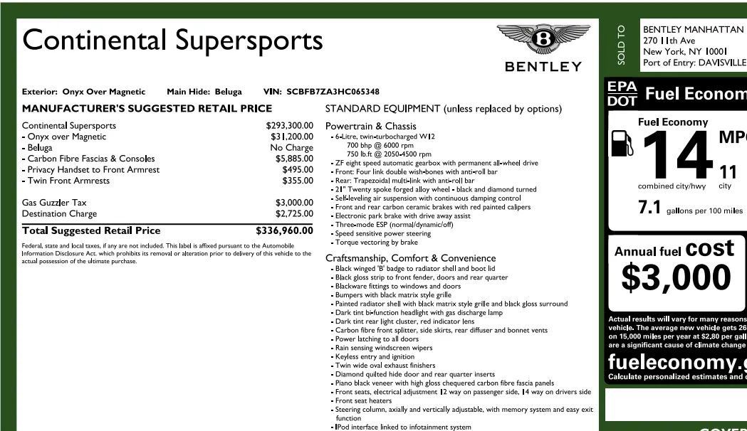 Used 2017 Bentley Continental GT Supersports AWD/4WD image 7