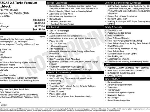 New 2026 MAZDA MAZDA3 Hatchback w/Premium Plus Pkg image 36