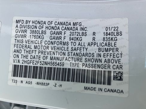 Certified 2022 Honda Civic Sport image 39