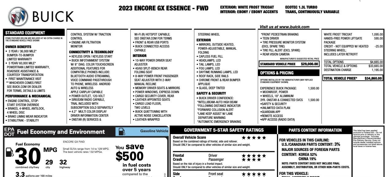 Used 2023 Buick Encore GX Essence w/ Experience Buick Package FWD image 2