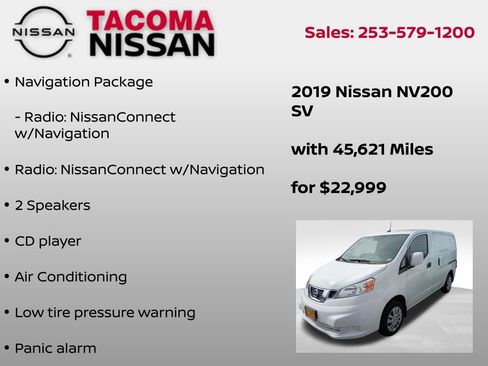 Used 2019 Nissan NV200 SV w/ Navigation Package FWD image 6