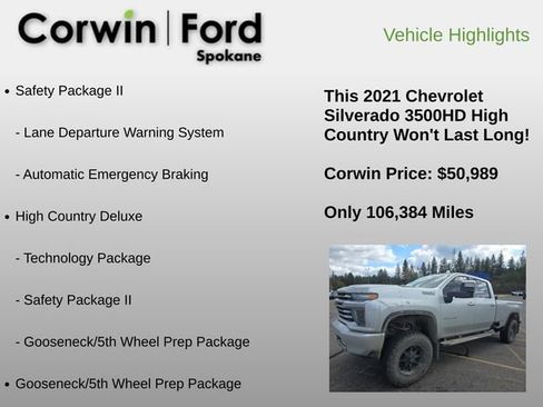 Used 2021 Chevrolet Silverado 3500 High Country image 12