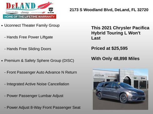 Used 2021 Chrysler Pacifica Touring-L w/ Uconnect Theater Family Group image 24
