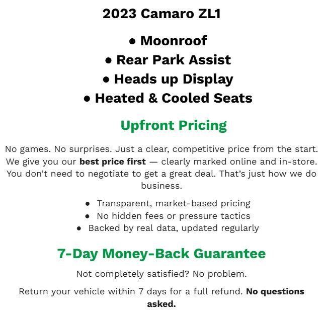 Used 2023 Chevrolet Camaro ZL1 RWD image 2