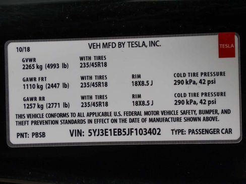 Used 2018 Tesla Model 3 Performance image 53