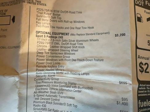 Used 2017 Jeep Wrangler Unlimited Sport w/ Quick Order Package 24S image 88