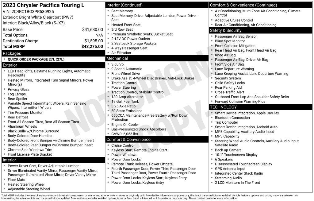 Used 2023 Chrysler Pacifica Touring-L FWD image 36