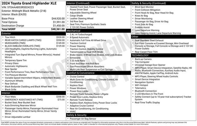 Used 2024 Toyota Grand Highlander AWD image 2