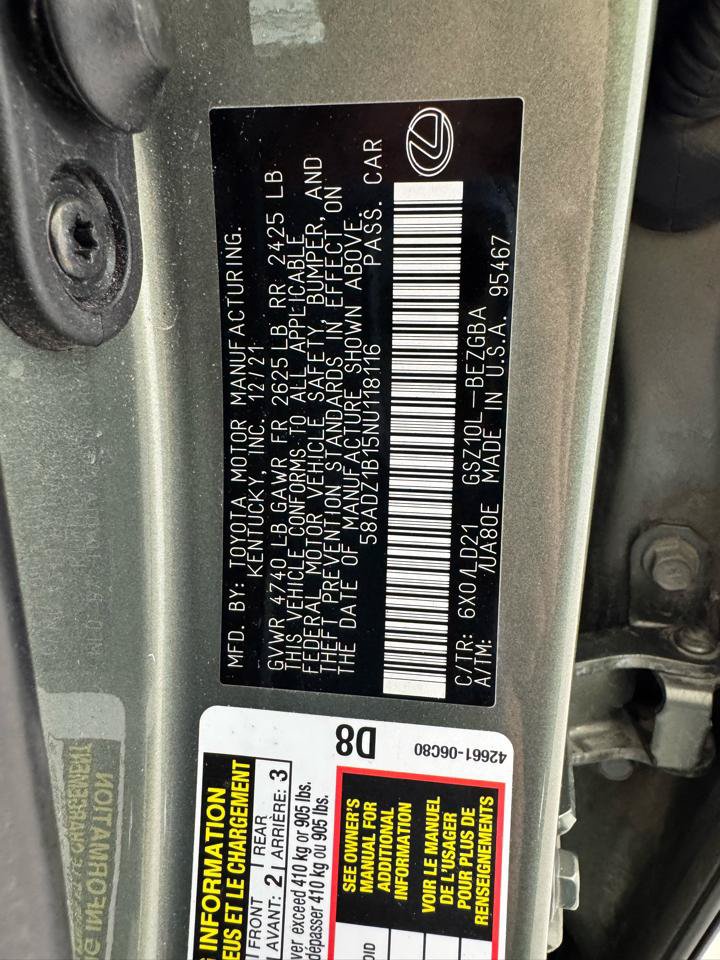 Used 2022 Lexus ES 350 w/ Premium Package FWD image 47