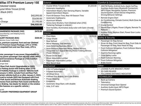 Used 2022 Cadillac XT4 Premium Luxury w/ Driver Awareness Package image 10