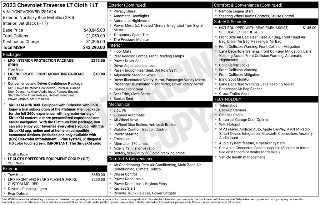 Used 2023 Chevrolet Traverse LT AWD/4WD image 18
