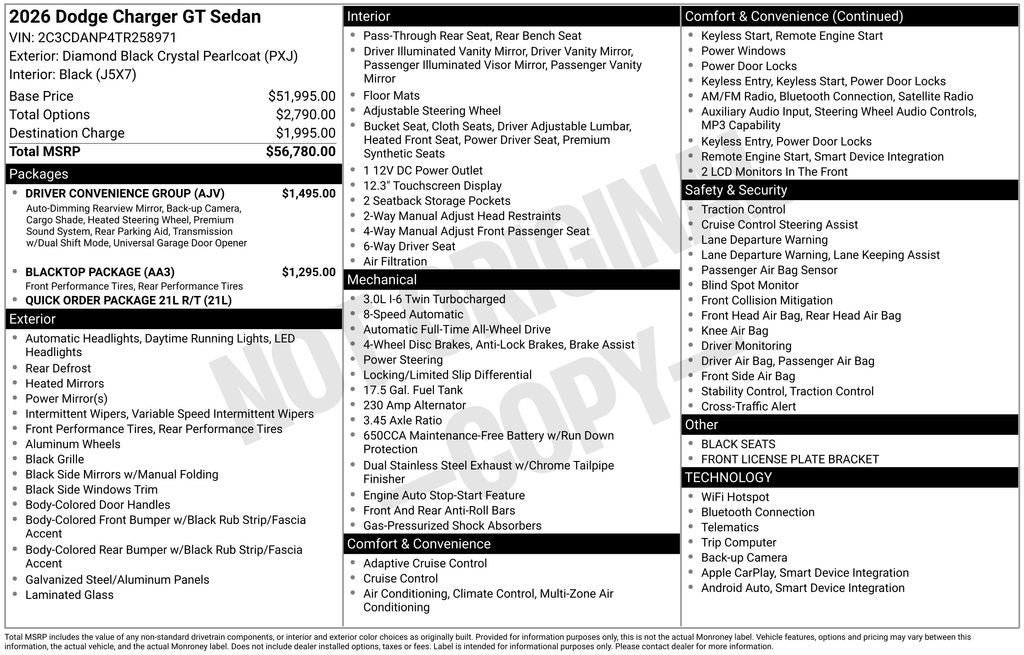 New 2026 Dodge Charger R/T w/ Driver Convenience Group AWD/4WD image 9