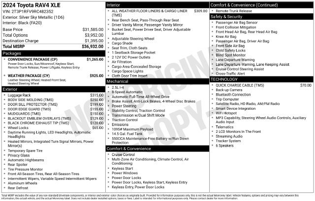 Certified 2024 Toyota RAV4 XLE w/ Convenience Package AWD/4WD image 50