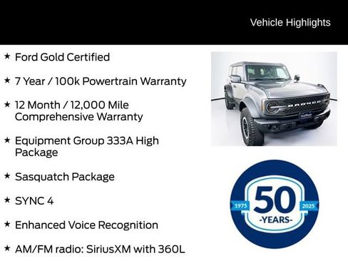 Certified 2023 Ford Bronco Badlands w/ Sasquatch Package image 6