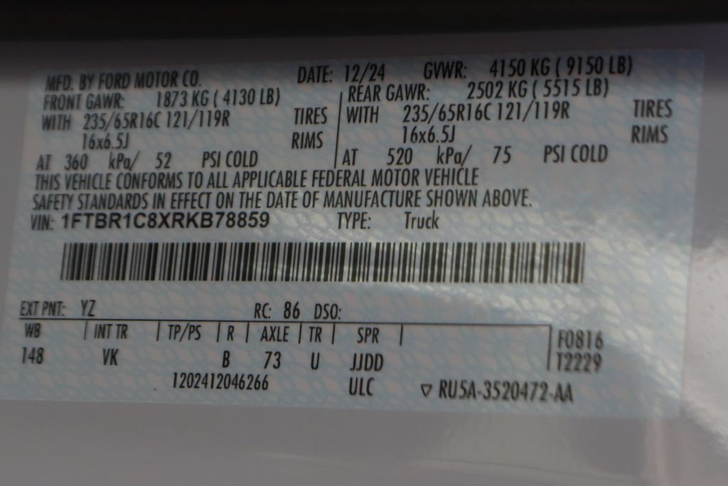 Used 2024 Ford Transit 250 148 Medium Roof w/ Load Area Protection Package RWD image 43