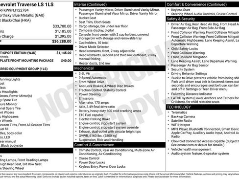 Used 2022 Chevrolet Traverse LS w/ Midnight/Sport Edition FWD image 11