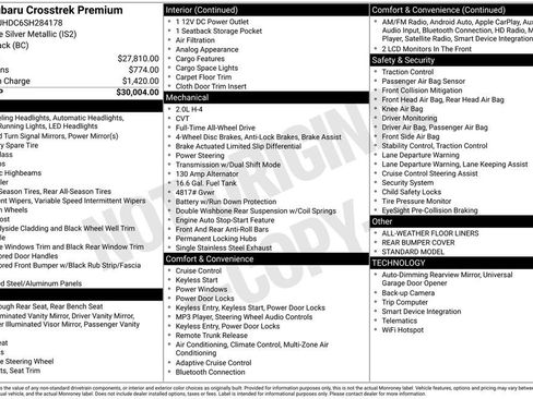Certified 2025 Subaru Crosstrek 2.0i Premium AWD/4WD image 37