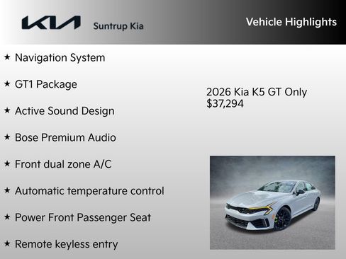 New 2026 Kia K5 GT w/ GT1 Package image 7