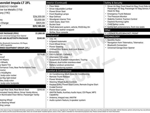Used 2012 Chevrolet Impala LT w/ LT Sunroof Package FWD image 3