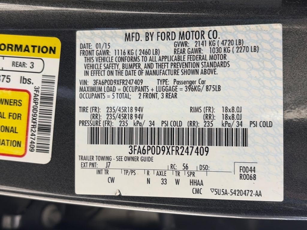 Used 2015 Ford Fusion Titanium AWD/4WD image 9