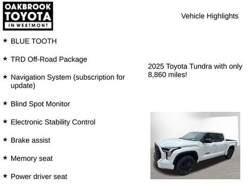 Used 2025 Toyota Tundra Limited w/ TRD Off-Road Package AWD/4WD image 8