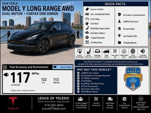 Used 2024 Tesla Model Y Long Range AWD/4WD image 1