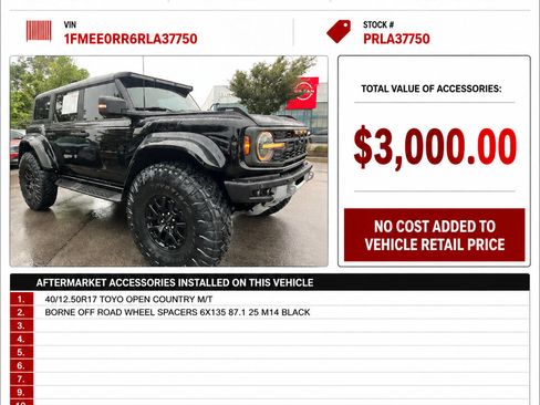 Used 2024 Ford Bronco Raptor AWD/4WD image 2