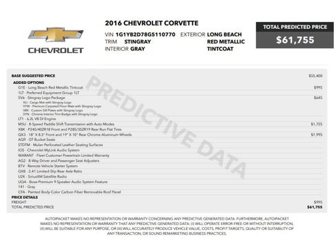 Used 2016 Chevrolet Corvette Stingray Coupe w/ Battery Protection Package image 2