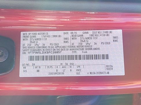 New 2025 Ford F150 Lariat w/ Equipment Group 502A High image 13