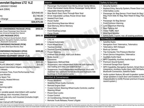 Used 2016 Chevrolet Equinox LTZ w/ Enhanced Convenience Package FWD image 2