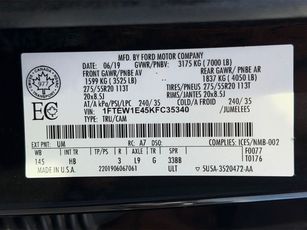 Used 2019 Ford F150 Lariat w/ Equipment Group 502A Luxury AWD/4WD image 36