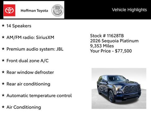 Certified 2026 Toyota Sequoia Platinum AWD/4WD image 15