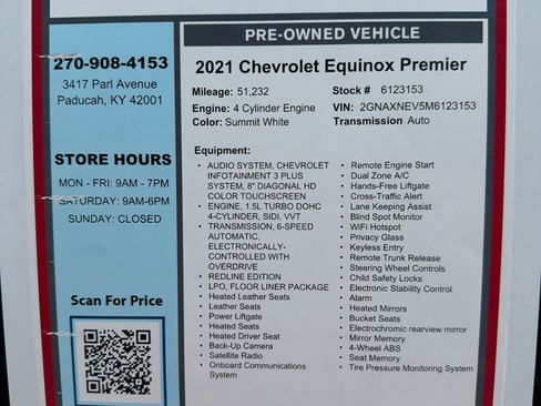 Used 2021 Chevrolet Equinox Premier w/ Redline Edition FWD image 30