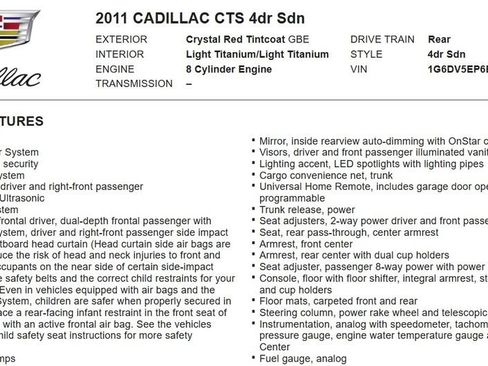 Used 2011 Cadillac CTS V RWD image 16