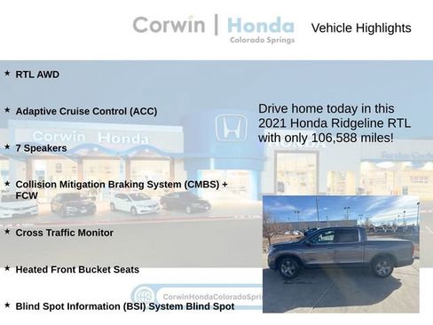 Used 2021 Honda Ridgeline RTL image 6