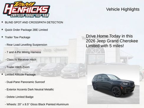 New 2026 Jeep Grand Cherokee Limited w/ Limited Altitude Package AWD/4WD image 4
