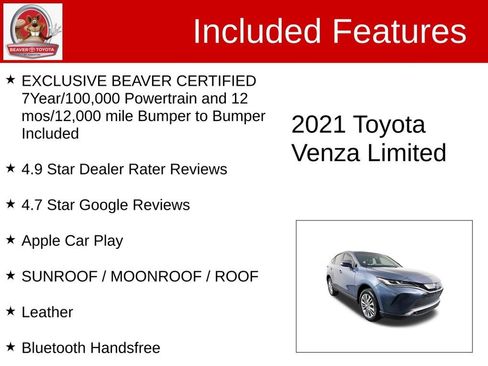 Used 2021 Toyota Venza Limited w/ Advanced Technology Package image 4